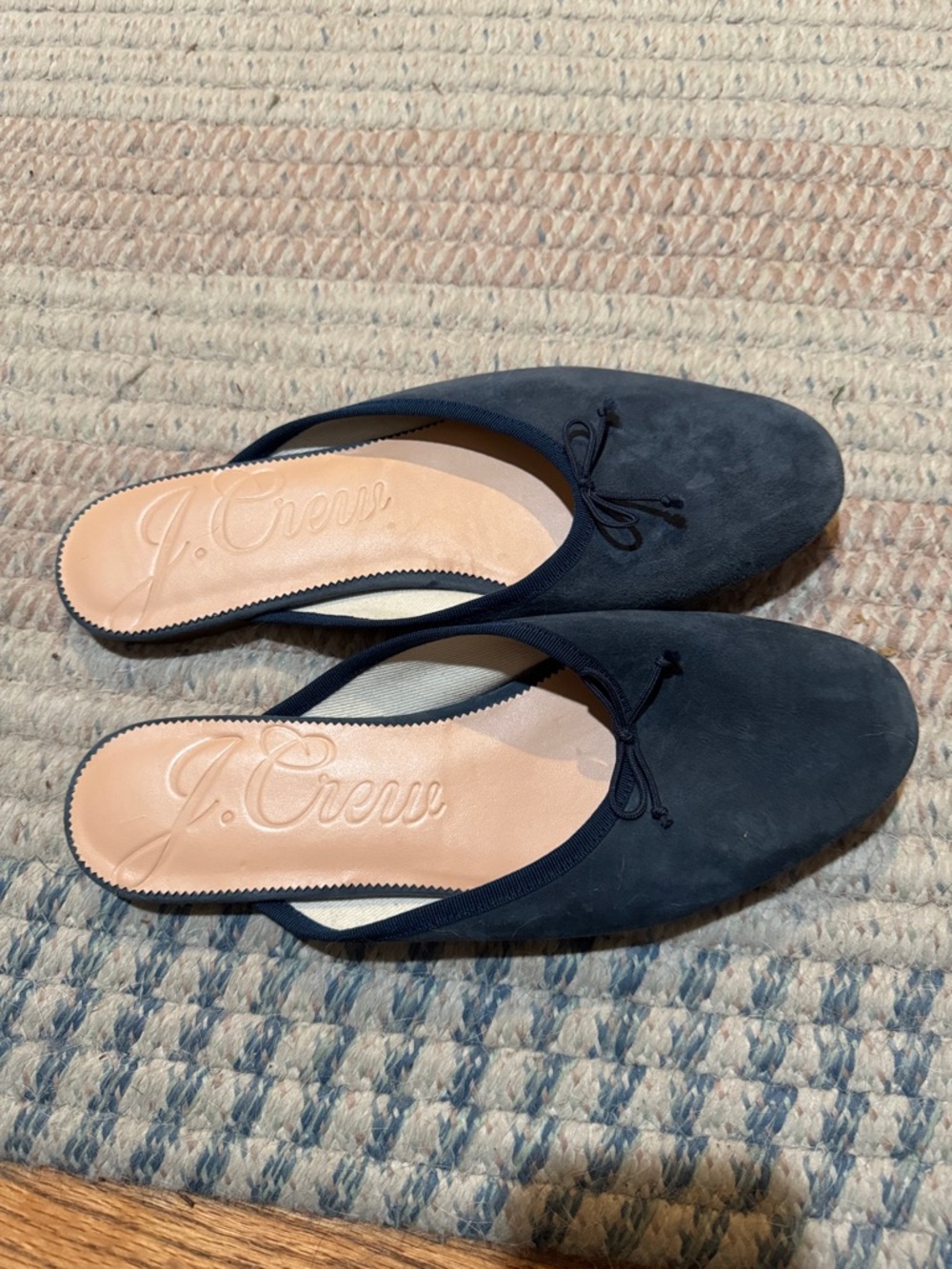 Navy Suede Jcrew ballet mules